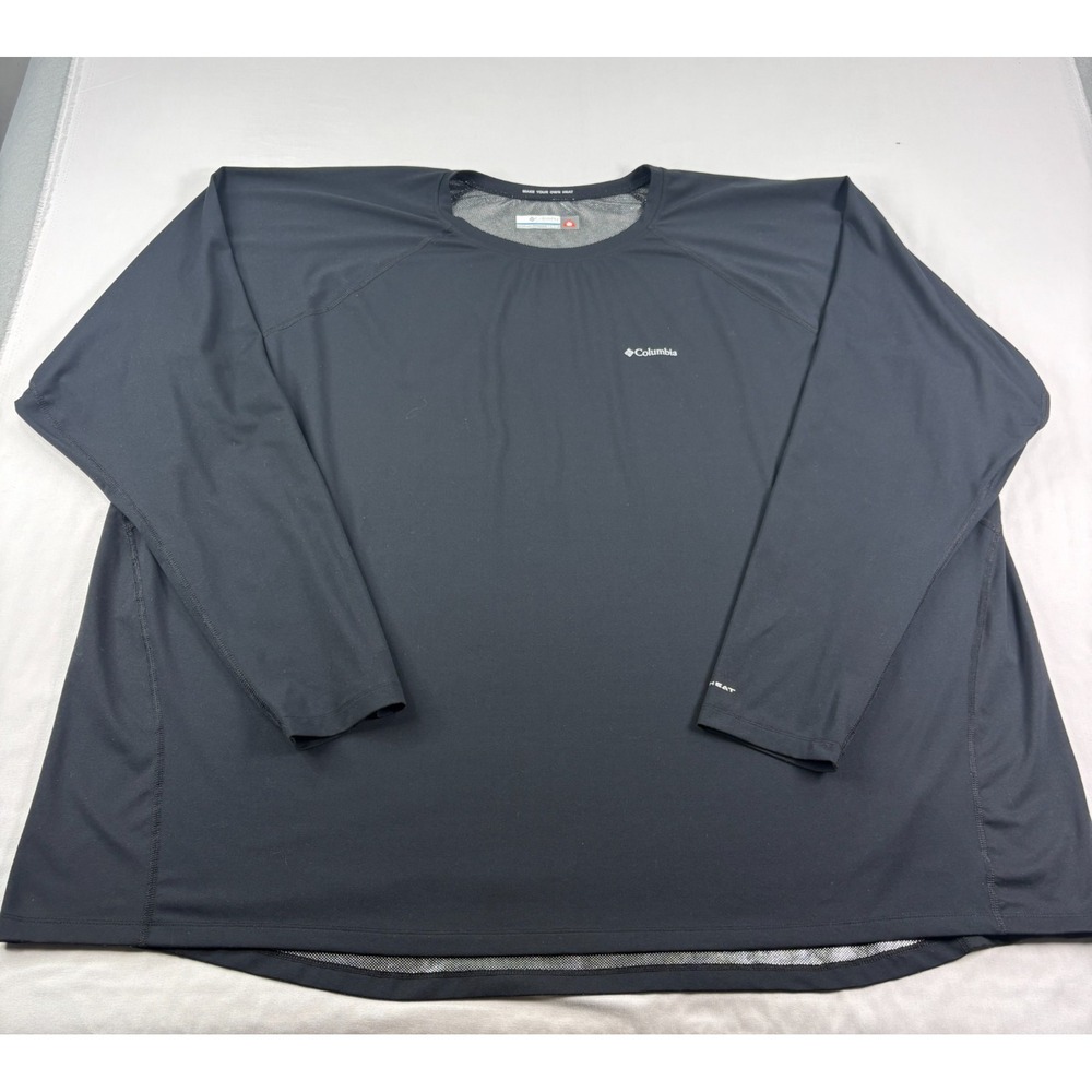 Columbia Shirt Mens 6XL Black Omni Heat Long Sleeve Base Layer Stretch Crew Neck